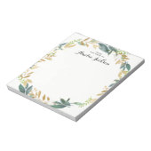 Persoonlijk Notitieblok met Bloemengouden Krans Ka (Linkerzijde)