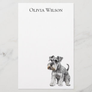 Persoonlijk notitieblok met miniatuur schnauzer briefpapier