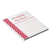 Persoonlijk Notitieblok met Rode Stippen Geschenk (Schuin)