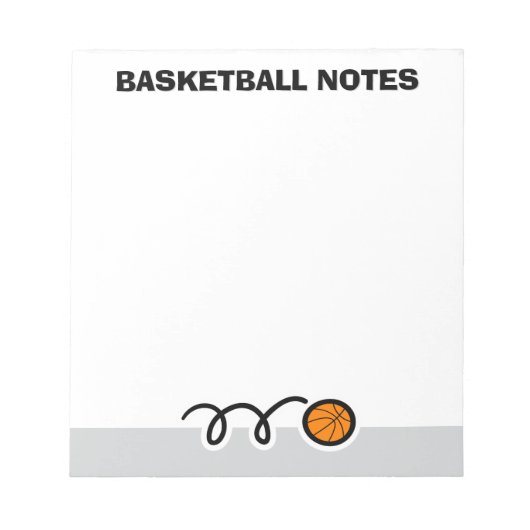 Persoonlijk notitieblok met sportief basketbalontw (Voorkant)