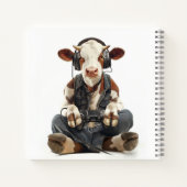 Persoonlijk notitieboek Gamer Cow voor kinderen (Achterkant)