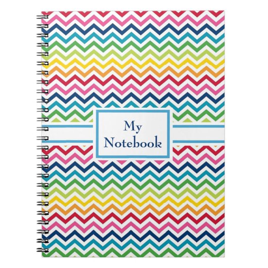 Persoonlijk notitieboek - Meerkleurige zigzaggen (Voorkant)