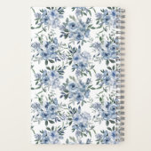 Persoonlijk notitieboek met blauwe bloemen (Achterkant)