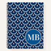 Persoonlijk notitieboek met blauwe vissenschubbenp (Voorkant)