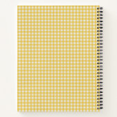 Persoonlijk notitieboek met gele gingham foto (Achterkant)