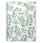 Persoonlijk Notitieboek met Groene Blad Patroon (Voorkant)