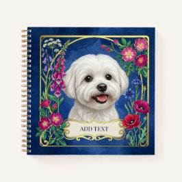 Persoonlijk notitieboek met Maltese hond in het bl