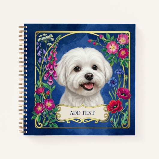 Persoonlijk notitieboek met Maltese hond in het bl (Voorkant)