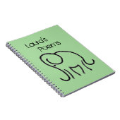 Persoonlijk notitieboek met minimalistische olifan (Rechterzijde)