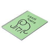 Persoonlijk notitieboek met minimalistische olifan (Linkerzijde)