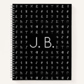 Persoonlijk notitieboek met monogram en runensymbo (Voorkant)