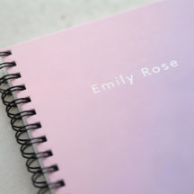 Persoonlijk notitieboek met naam Roze Paars