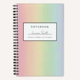 Persoonlijk Notitieboek met Pastel Regenboog Ombré
