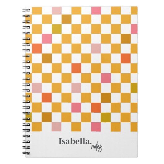 Persoonlijk notitieboek met retro damspelpatroon (Voorkant)