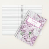 Persoonlijk notitieboek met roze pioenrozen (Binnen)