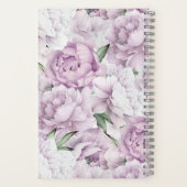 Persoonlijk notitieboek met roze pioenrozen (Achterkant)