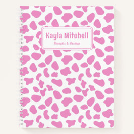 Persoonlijk Notitieboek met Roze & Witte Koeienpri