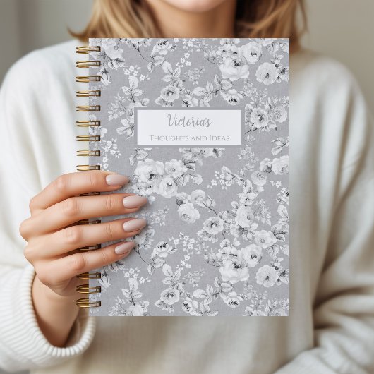 Persoonlijk notitieboek met vintage rozen