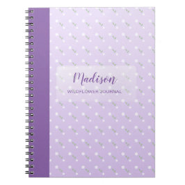 Persoonlijk notitieboek met wilde bloemen en naam
