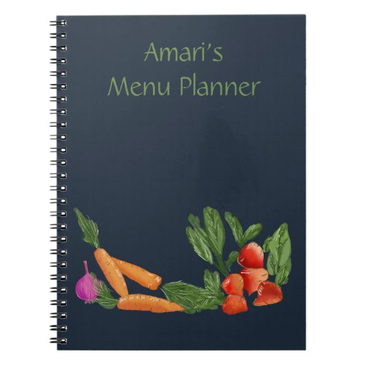 Persoonlijk notitieboek voor moestuin in blauw (Voorkant)