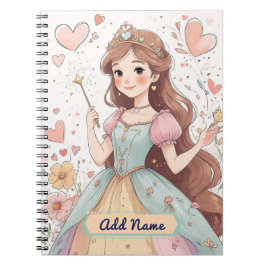 Persoonlijk Notitieboek voor Pastel Prinses