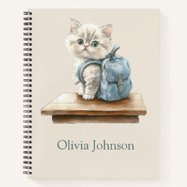 Persoonlijk notitieboekje met schattige kitten en  notitieboek