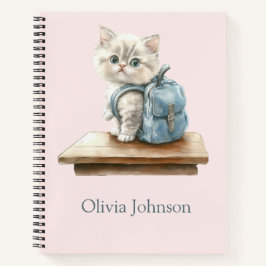 Persoonlijk notitieboekje met schattige kitten en  notitieboek
