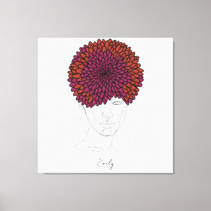 Persoonlijk november geboortebloem portret canvas afdruk