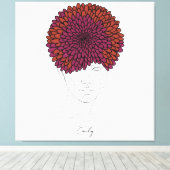 Persoonlijk november geboortebloem portret canvas afdruk (Insitu (Houten vloer))