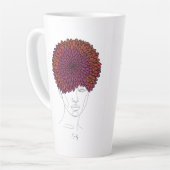 Persoonlijk november geboortebloem portret latte mok (Linkerhoek)