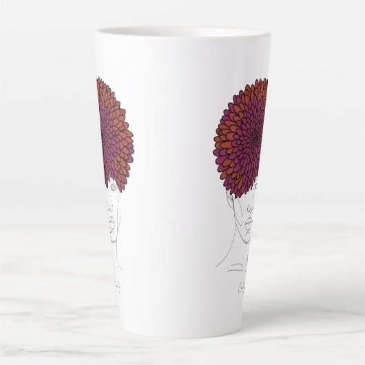 Persoonlijk november geboortebloem portret latte mok (Voorkant)