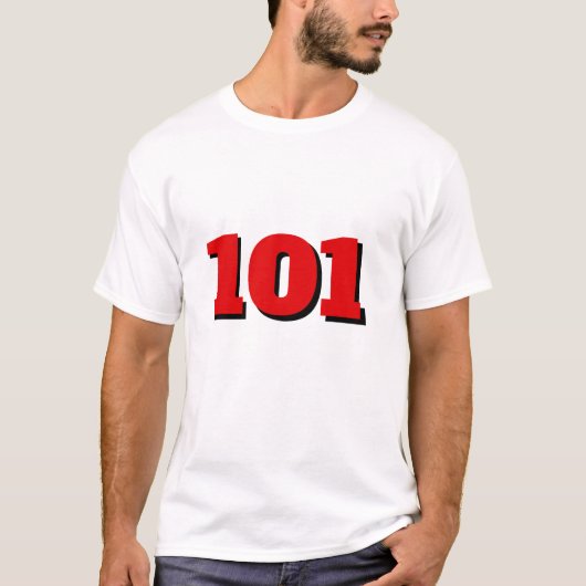 Persoonlijk nummer 101 in rode T-shirt (Voorkant)