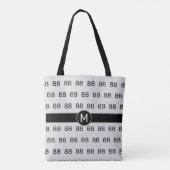 Persoonlijk nummer 88 op zilver tote bag (Achterkant)