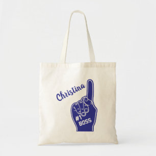 Persoonlijk nummer één boss-schuimvinger tote bag