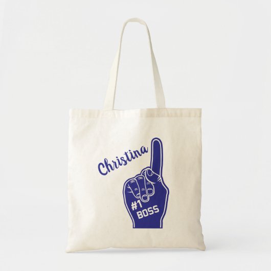 Persoonlijk nummer één boss-schuimvinger tote bag (Voorkant)