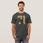 Persoonlijk nummer Golden Hockey Player T-shirt (Voorkant volledig)