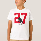 Persoonlijk nummer van de jeugdsleutel Rood zwart T-shirt (Voorkant)