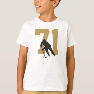 Persoonlijk nummer van Golden Youth Hockey Player T-shirt