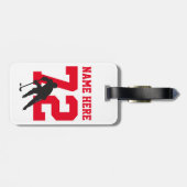 Persoonlijk nummer van Hockey Player rood Bagagelabel (Achterkant horizontaal)