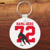 Persoonlijk nummer van Hockey Player rood Sleutelhanger (Voorkant)
