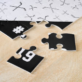 Persoonlijk nummer van Ice Hockey Pattern Player Legpuzzel (Zijkant)