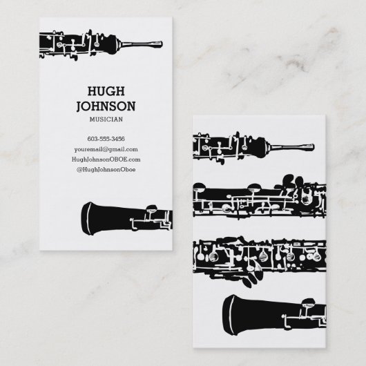 Persoonlijk Oboe-Visitekaartje Visitekaartje (Voorkant / Achterkant)