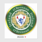 Persoonlijk O'Brennan Ierse Schild & Keltisch Krui Sticker (Vel)