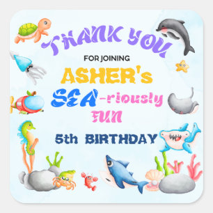 Persoonlijk Oceaanschutser Party met Zee-ernstig P Vierkante Sticker