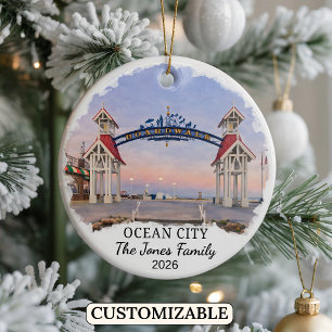 Persoonlijk Ocean City-sieraad, op maat Maryland Keramisch Ornament