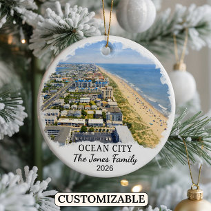 Persoonlijk Ocean City-sieraad, op maat Maryland Keramisch Ornament