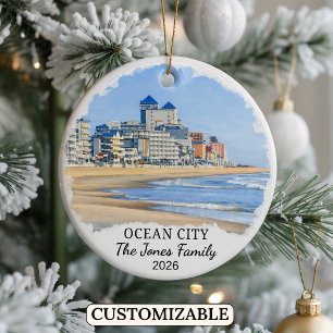 Persoonlijk Ocean City-sieraad, op maat Maryland Keramisch Ornament