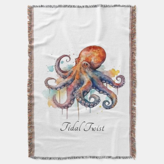 Persoonlijk Octopus Kust Welkomst Cadeau Deken (Voorkant Verticaal)
