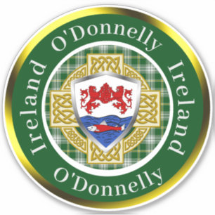 Persoonlijk O'Donnelly Iers Schild/Keltisch Kruis Sticker