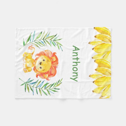 Persoonlijk Oerwoud voor de rugleuning van kindere Fleece Deken (Voorkant (Horizontaal))